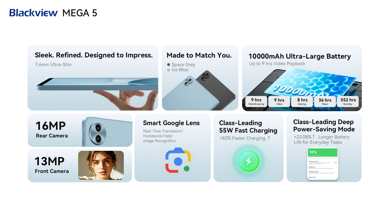 Slim Design with Long-Lasting Battery