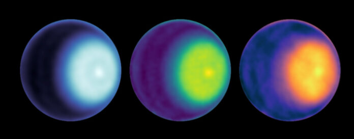 NASA scientists used microwave observations to spot the first polar cyclone on Uranus NASA scientists used microwave observations to spot the first polar cyclone on Uranus