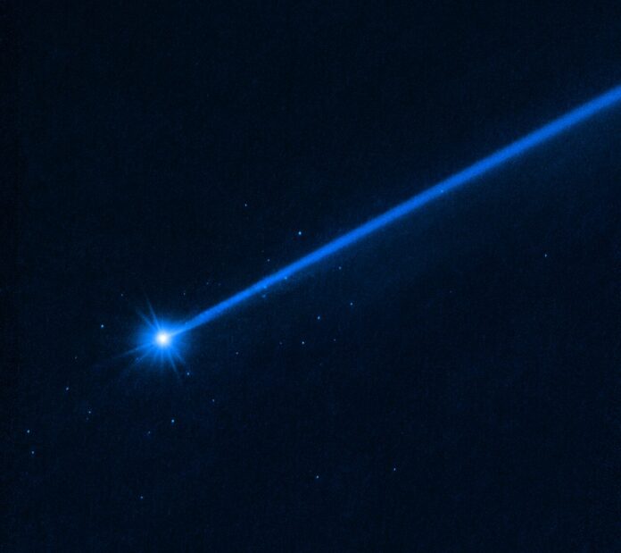 Hubble sees boulders escaping from asteroid Dimorphos Hubble spots boulders flying out of Dimorphos asteroid