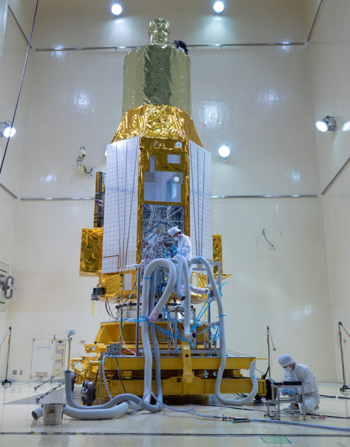The XRISM spacecraft during acoustic testing The XRISM spacecraft during acoustic testing at JAXA's Tsukuba Space Center in December 2022. These and other tests confirm that the spacecraft can withstand the severe vibrations and sounds of its rocket launch.