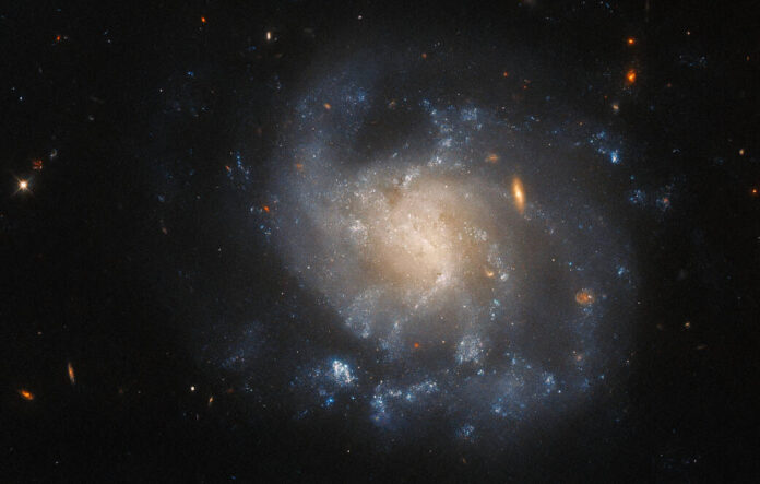 Galactic isolation Hubble images a swirling supernova site