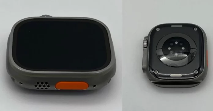Apple Watch Ultra prototype with a dark ceramic back