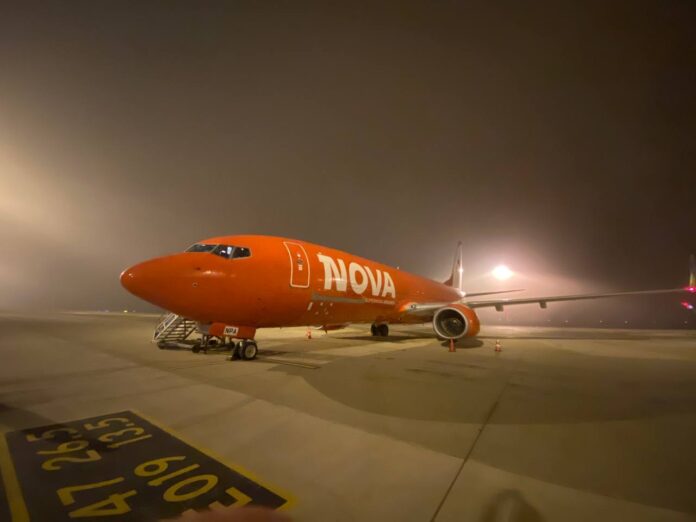 Supernova Airlines operates its first commercial flight
