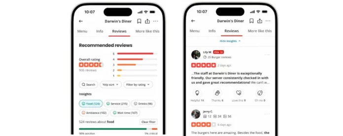 Yelp adds artificial intelligence ratings to business pages