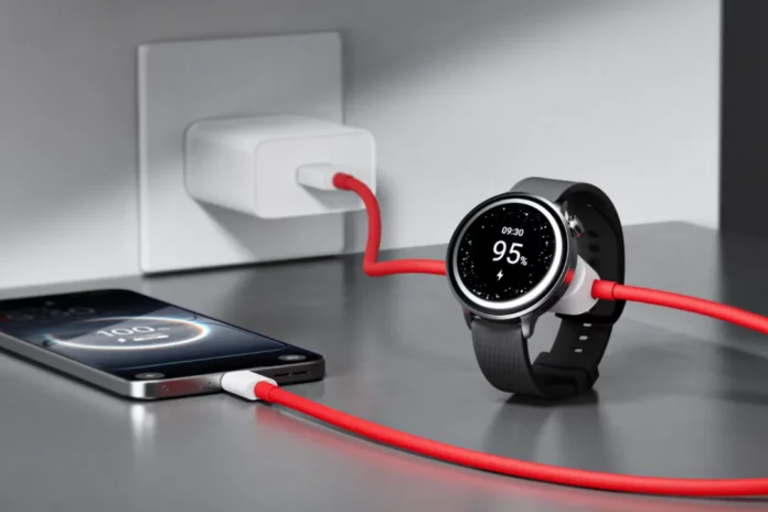 OnePlus USB 2-in-1 cable charges your phone and watch OnePlus USB 2-in-1 cable charges your phone and watch