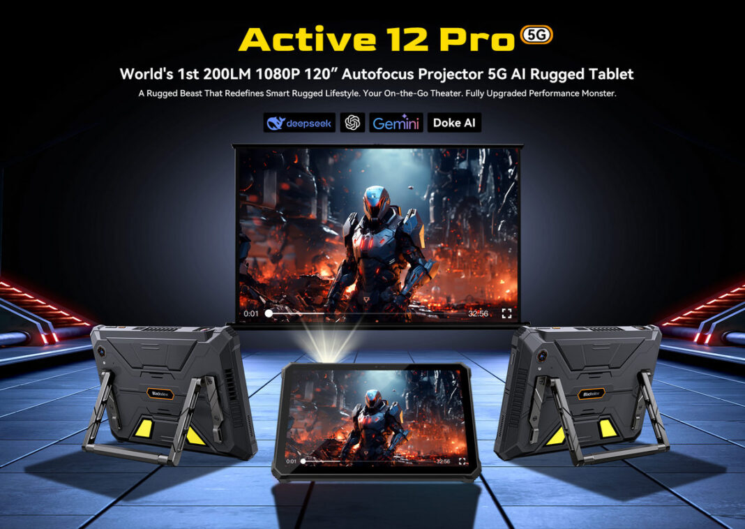 The World’s 1st 5G Rugged Tablet with 120” 200lm 1080P Projector