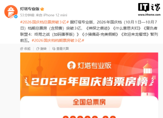 2026 China National Day Box Office Surpasses 300M